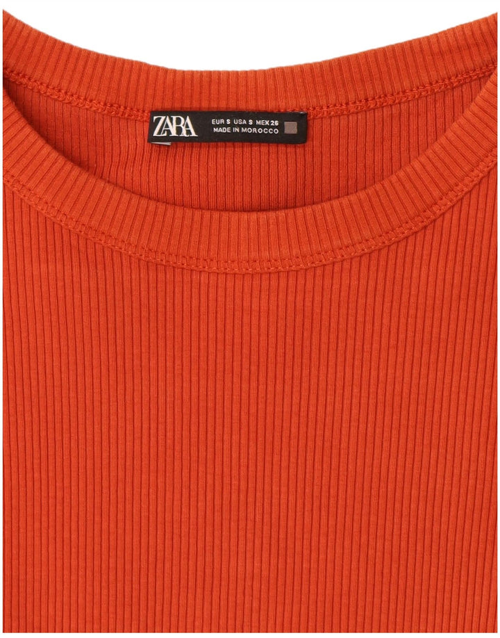 Zara Vestido largo sin mangas para mujer UK 8 Small Naranja