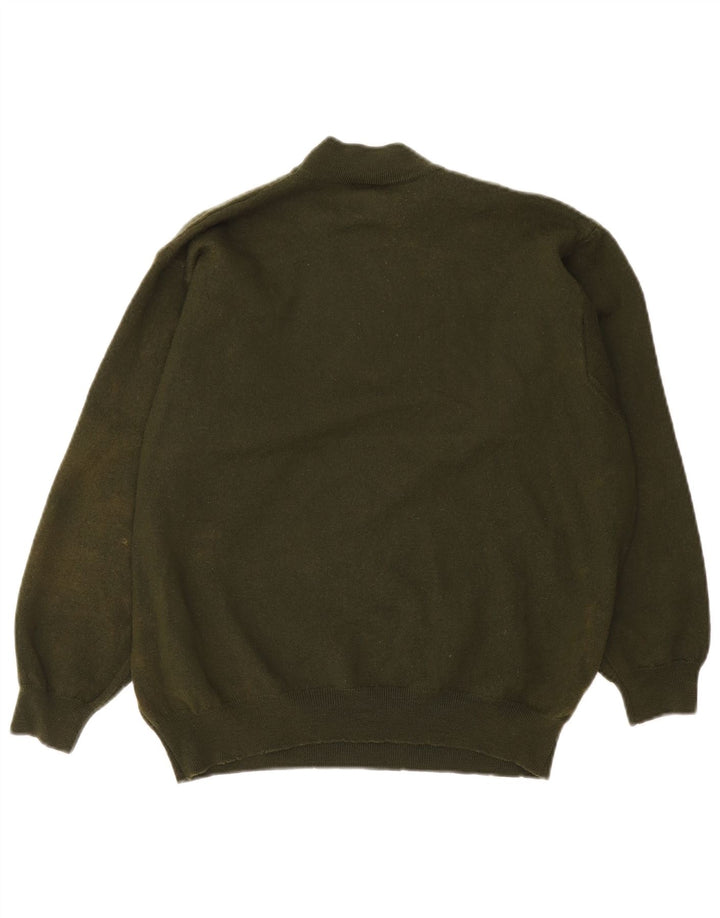 Stefanel Suéter con cuello alto para mujer, talla 40, color caqui