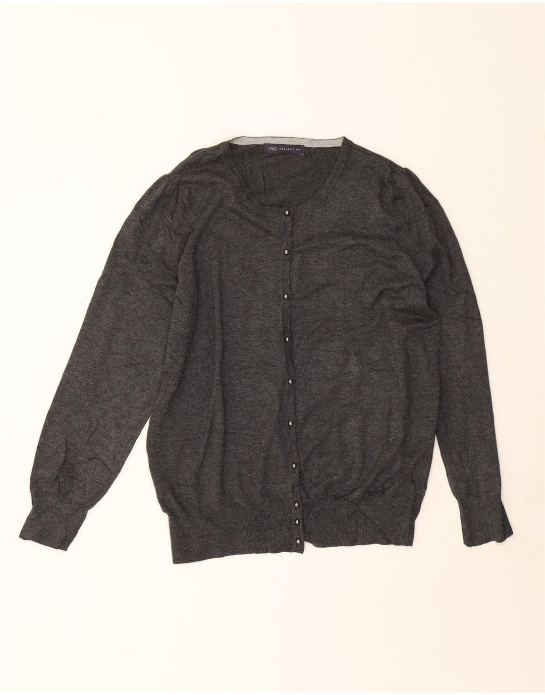 Marks & Spencer Suéter Cárdigan para Mujer UK 20 2XL Viscosa Gris