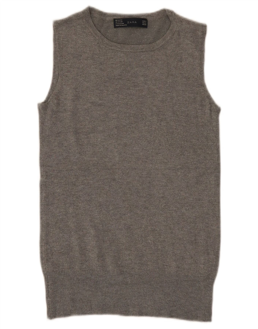 Zara Mujer Chaleco Tank Top Reino Unido 8 Pequeño Rayón Gris