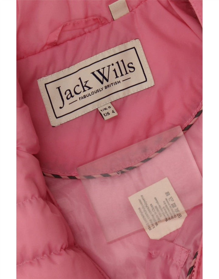 Jack Wills Chaleco acolchado para mujer UK 8 Small Pink Nylon