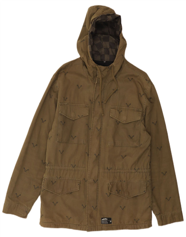 Vans Chaqueta utilitaria con capucha para hombre UK 38 Medium Khaki Geométrico