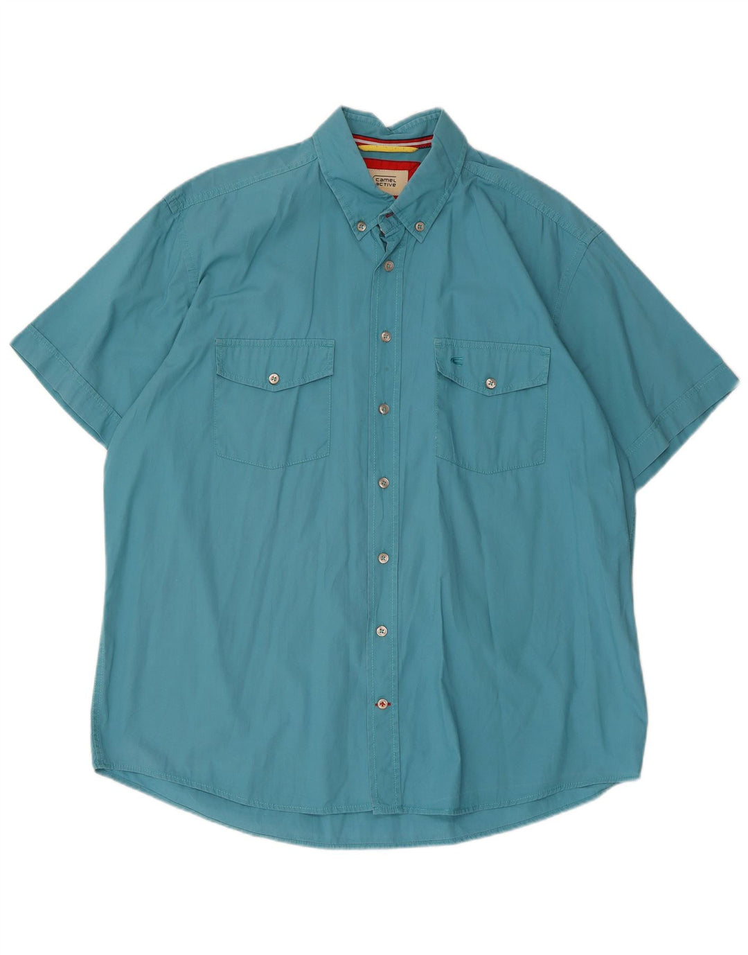 CAMEL ACTIVE Camisa Manga Corta Hombre XL Azul Algodón