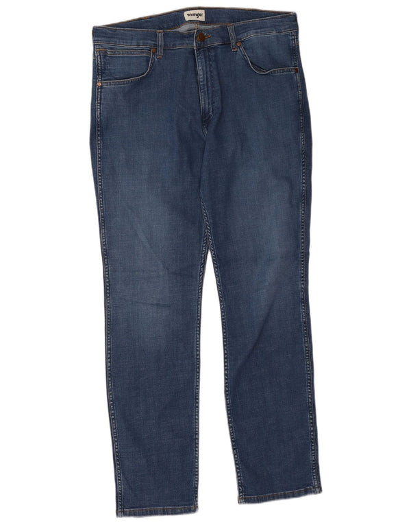 Wrangler Vaqueros Rectos Greensboro Para Hombre W36 L32 Algodón Azul