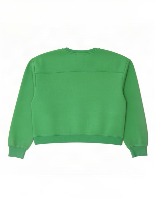 Zara Mujer Crop Sudadera Jumper UK 46 Grande Algodón Verde