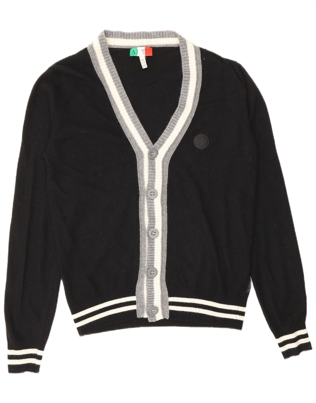 Armani Jeans Hombre Cárdigan Suéter Small Viscosa Negro