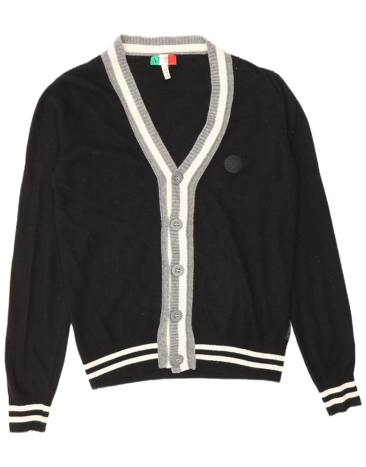 Armani Jeans Hombre Cárdigan Suéter Small Viscosa Negro