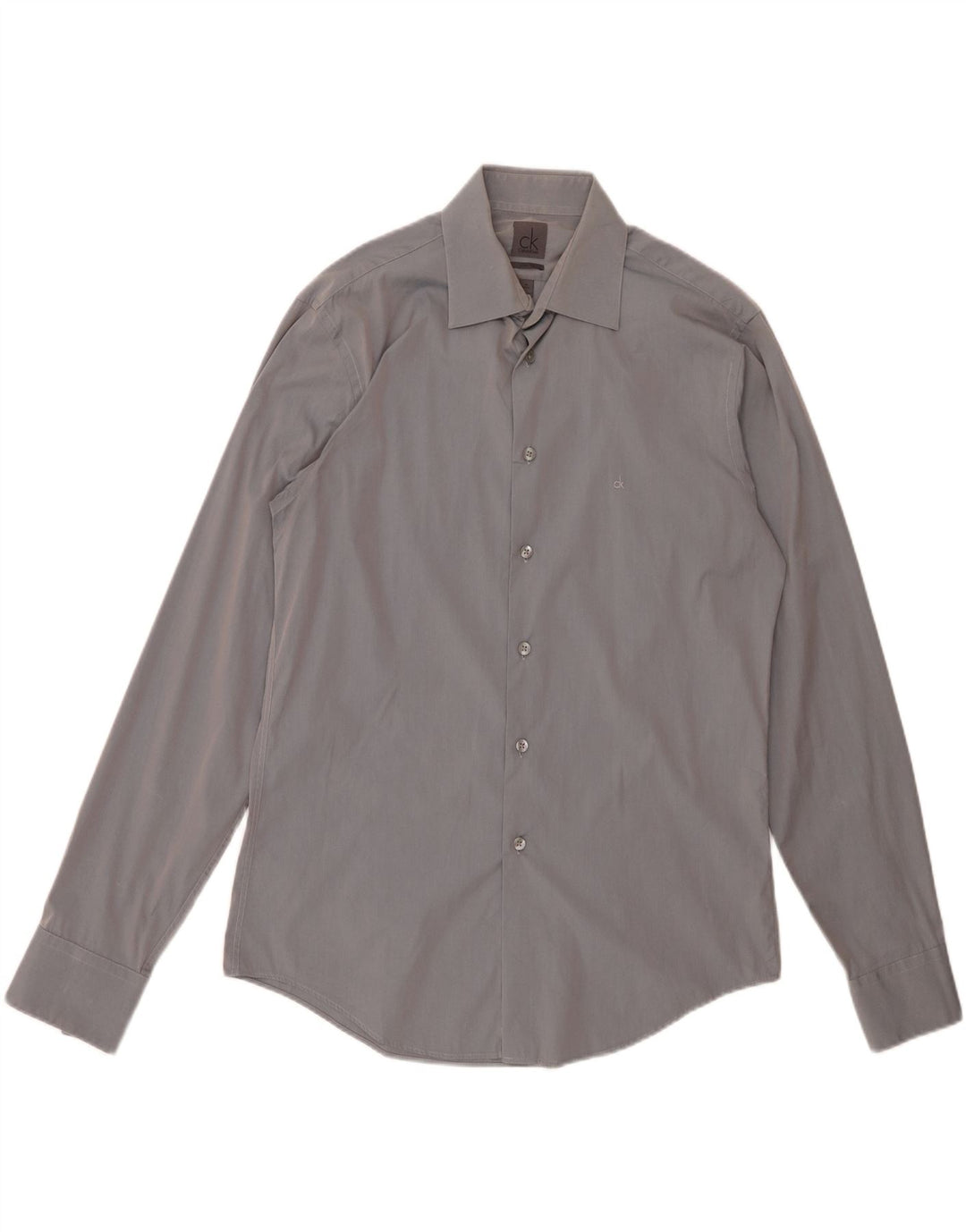 Camisa CALVIN KLEIN Slim Fit para hombre Talla 40 15 3/4 Algodón gris medio