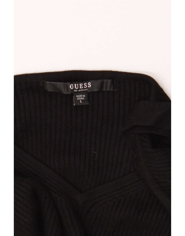 Guess Top con hombros descubiertos para mujer Reino Unido 12 Rayón negro mediano