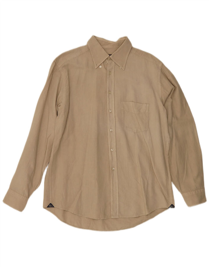 Camisa Best Company para hombre, talla grande, color beige