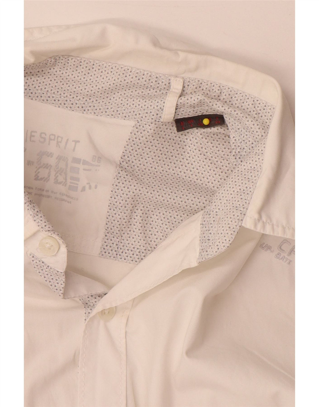 Esprit Camisa estampada para hombre, talla grande, blanca