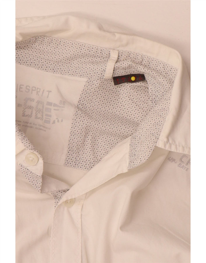 Esprit Camisa estampada para hombre, talla grande, blanca