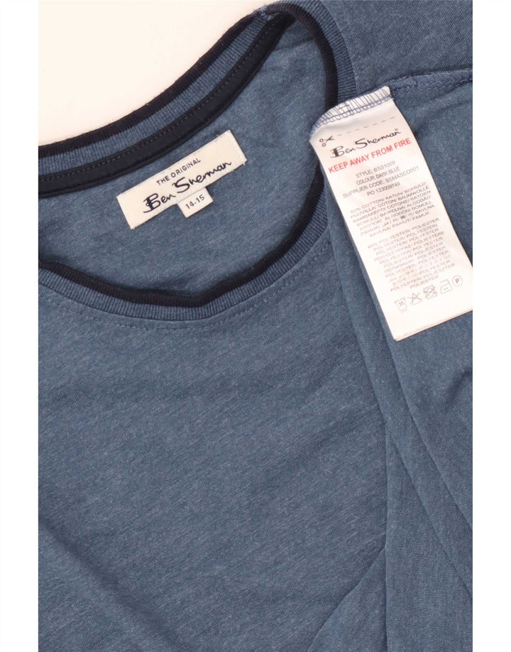 Ben Sherman Camiseta Niño Manga Larga 14-15 Años Azul Algodón