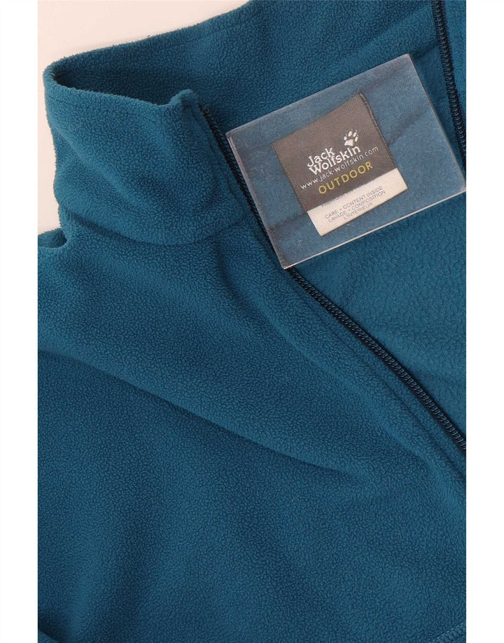 Jack Wolfskin Jersey de forro polar con cuello y cremallera para hombre UK 36/38 Poliéster azul medio
