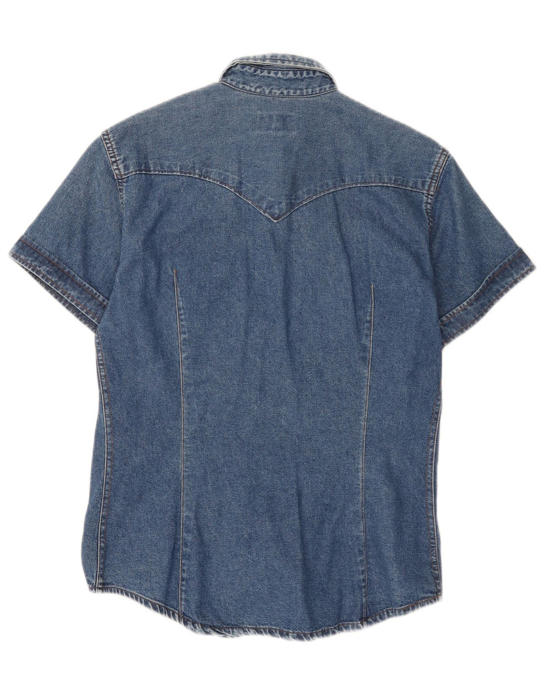 Vitamina Camisa vaquera de manga corta para mujer UK 44 Azul medio