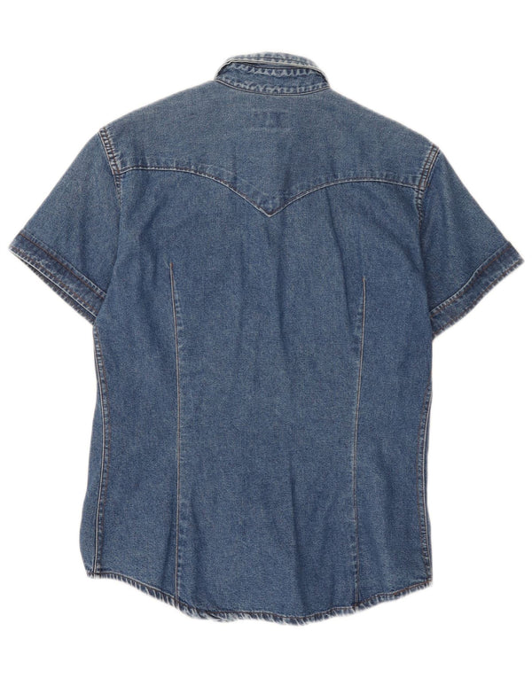 Vitamina Camisa vaquera de manga corta para mujer UK 44 Azul medio
