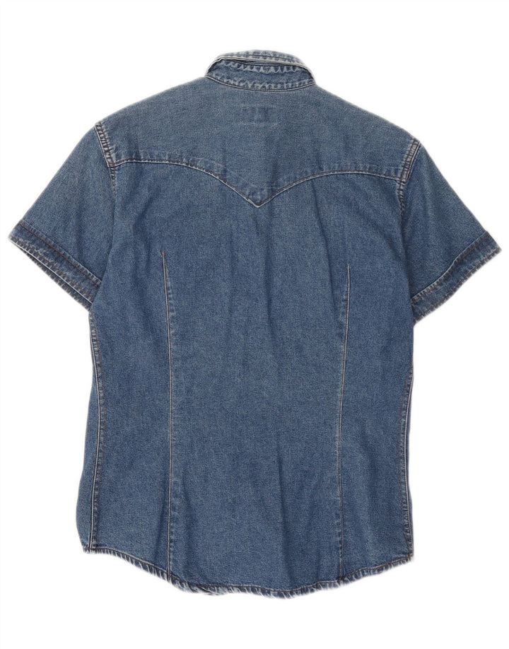 Vitamina Camisa vaquera de manga corta para mujer UK 44 Azul medio