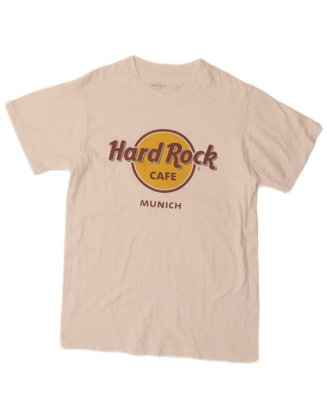 HARD ROCK CAFE Camiseta gráfica Munich para hombre Top pequeño de algodón blanco