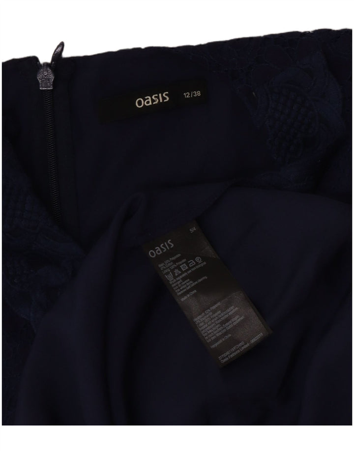 Oasis Vestido Acampanado Sin Mangas para Mujer UK 42 Medio Azul Marino Poliamida