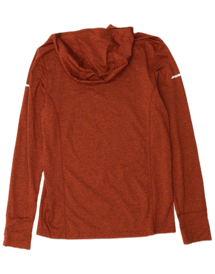 Mountain Warehouse Top con capucha para hombre, manga larga, poliéster moteado rojo pequeño