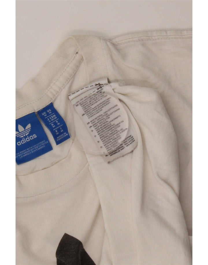 Adidas - Camiseta gráfica para hombre, talla mediana, algodón blanco