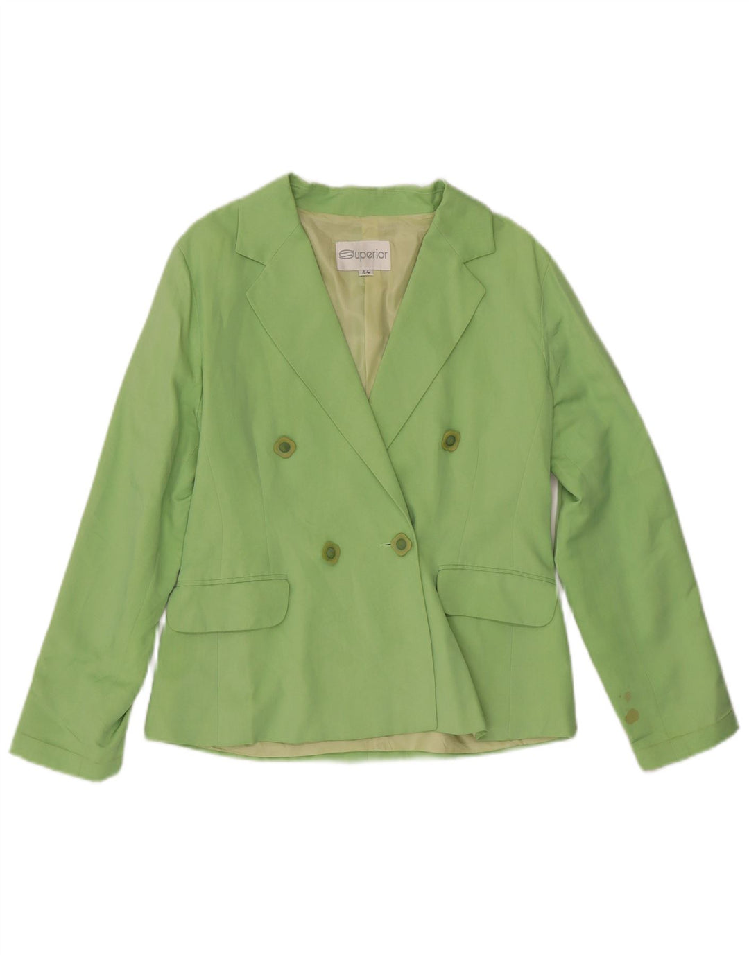 Chaqueta tipo blazer de mujer SUPERIOR con doble botonadura IT 44 Seda verde medio