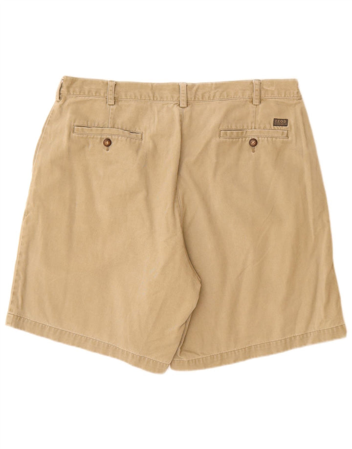 IZOD Pantalones cortos chinos para hombre W38 XL Algodón beige