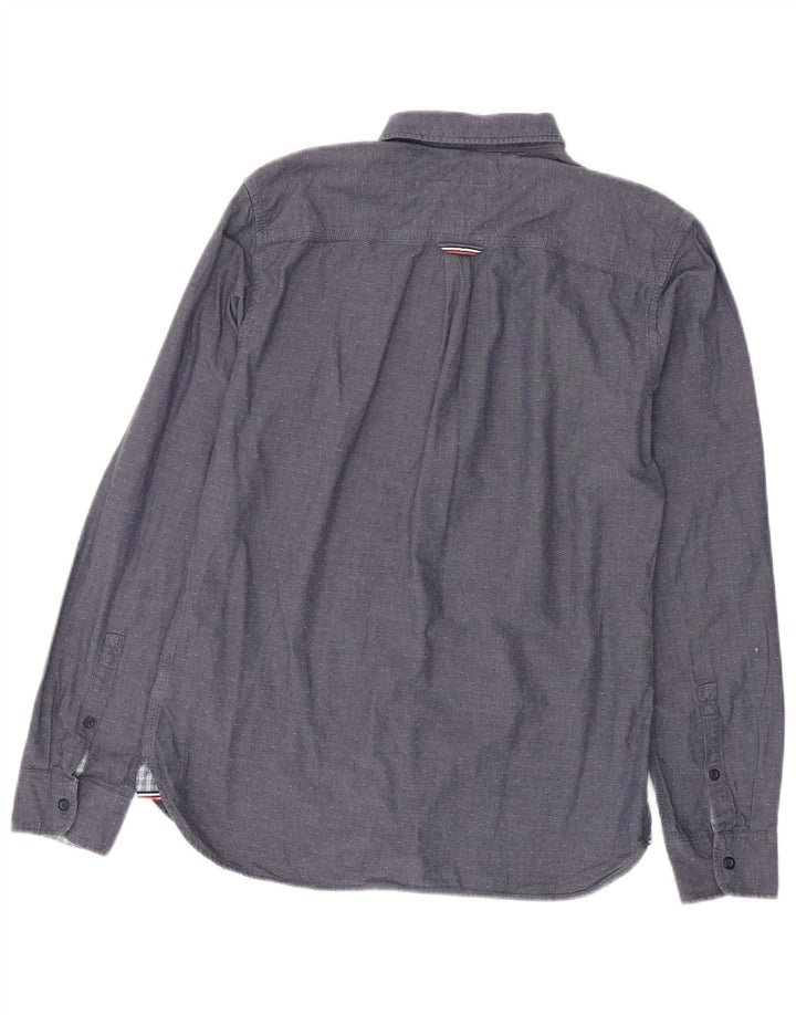TOMMY HILFIGER Camisa de corte regular para hombre de algodón con lunares en azul marino mediano