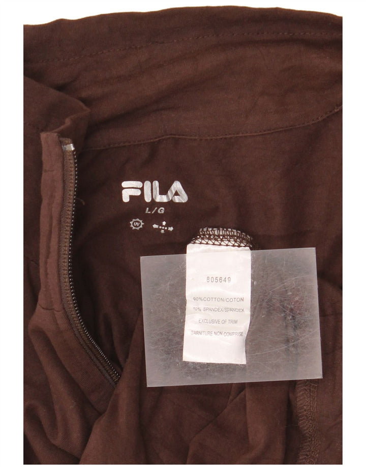 FILA Chaqueta de chándal para mujer UK 16 Large Brown Cotton