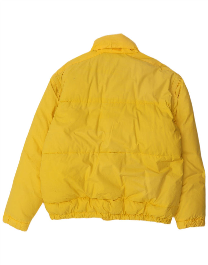 Chaqueta de esquí acolchada con capucha Rainbow para hombre UK 40 Large Yellow Cotton
