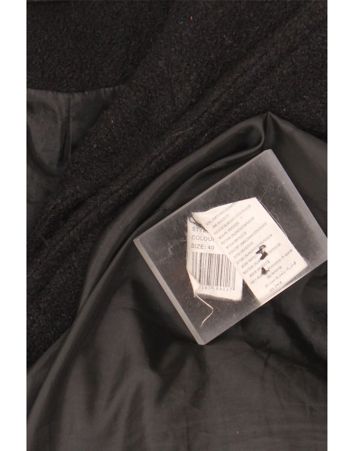 Abrigo Desigual Mujer Gráfico EU 40 Lana Negra Mediana