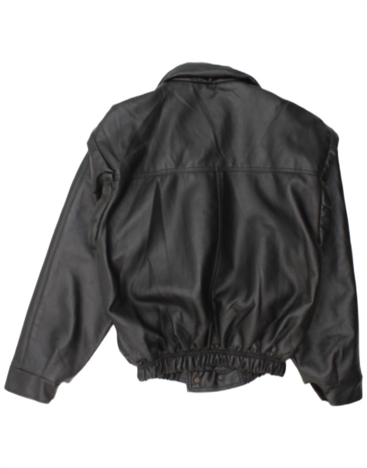 NUEVA TENDENCIA Chaqueta de cuero para hombre IT 54 2XL Cuero negro
