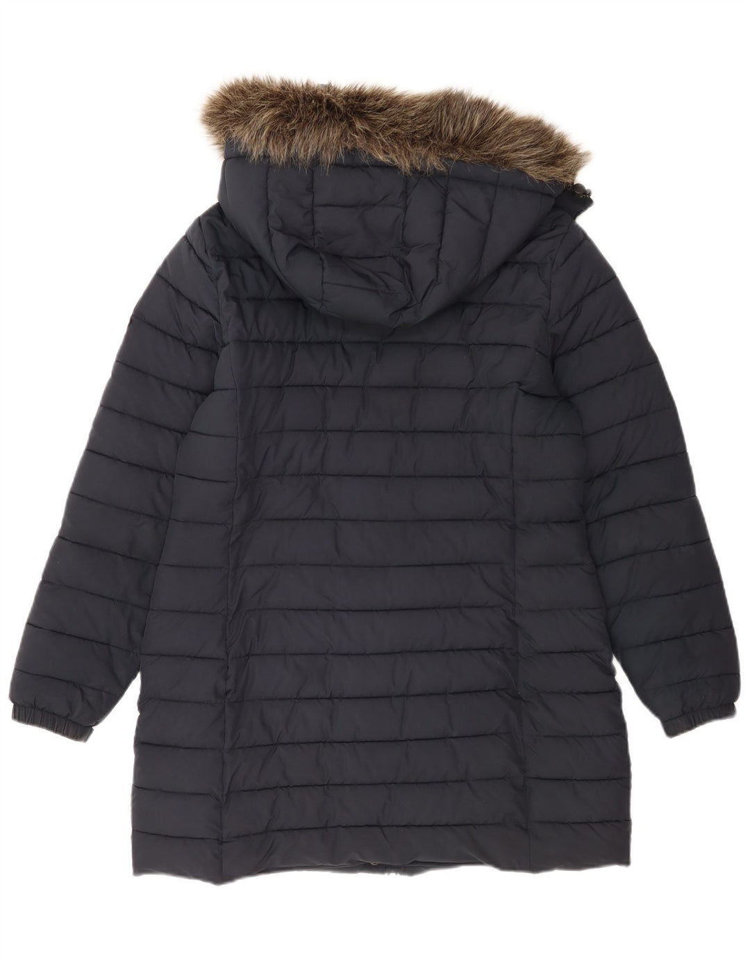 Superdry Abrigo acolchado con capucha para mujer Reino Unido 44 Grande Poliéster azul marino
