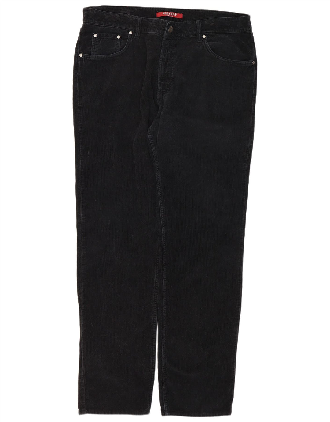 CARRERA Pantalón recto de pana para hombre W34 L31 Negro