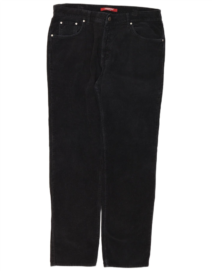 CARRERA Pantalón recto de pana para hombre W34 L31 Negro