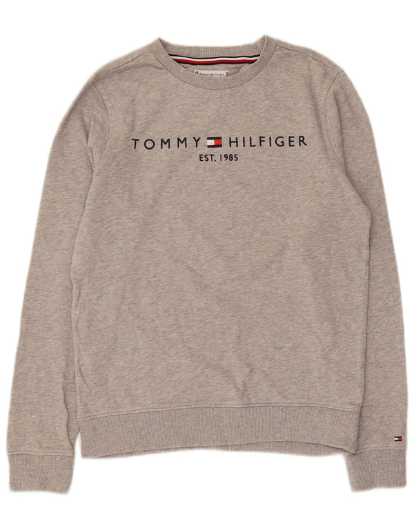 Tommy Hilfiger Sudadera con gráfico para niños 11-12 años Gris Moteado