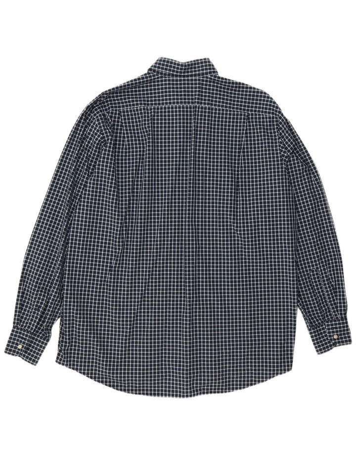 Camisa Lacoste Hombre Talla 44 XL Algodón Vichy Azul Marino