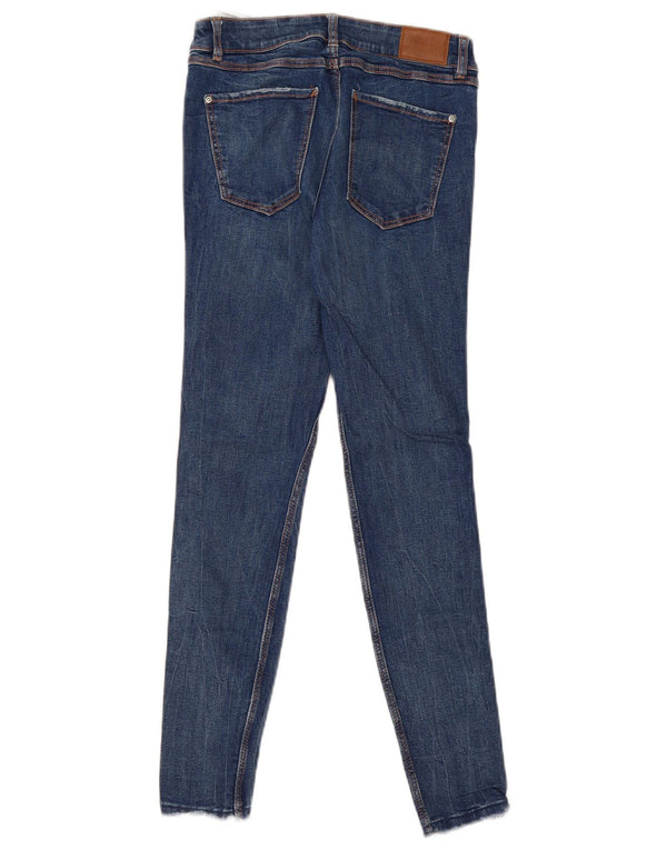Zara Vaqueros pitillo para mujer EU 38 Small W28 L27 Algodón a rayas azules
