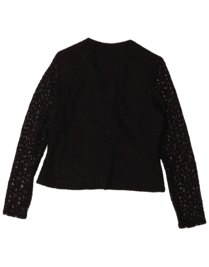 Blusa H&M Mujer IT 42 Mediana Nylon Floral Negro