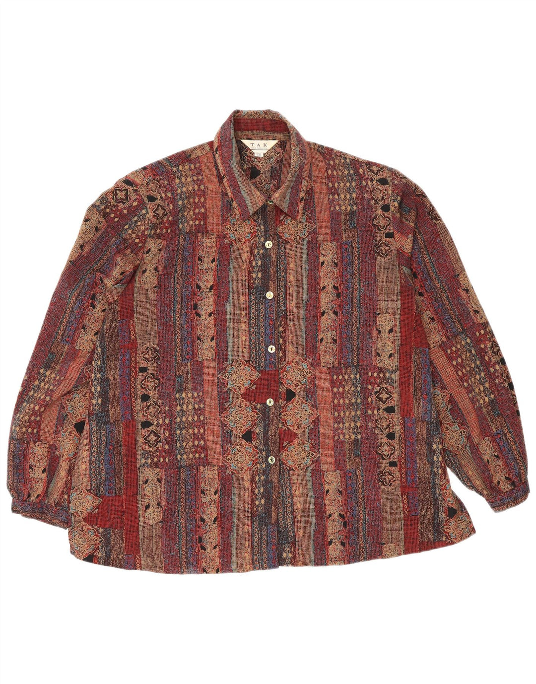 Camisa Tak para mujer UK 20 2XL Marrón Patchwork