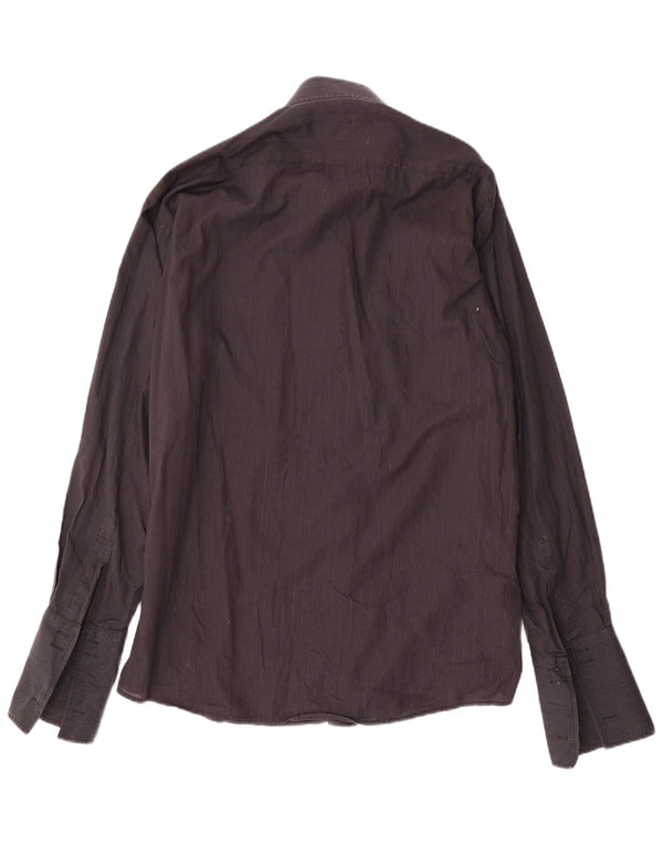 PIERRE CARDIN Mens Formal Shirt Size 16 1/2 41 Large Black Pinstripe