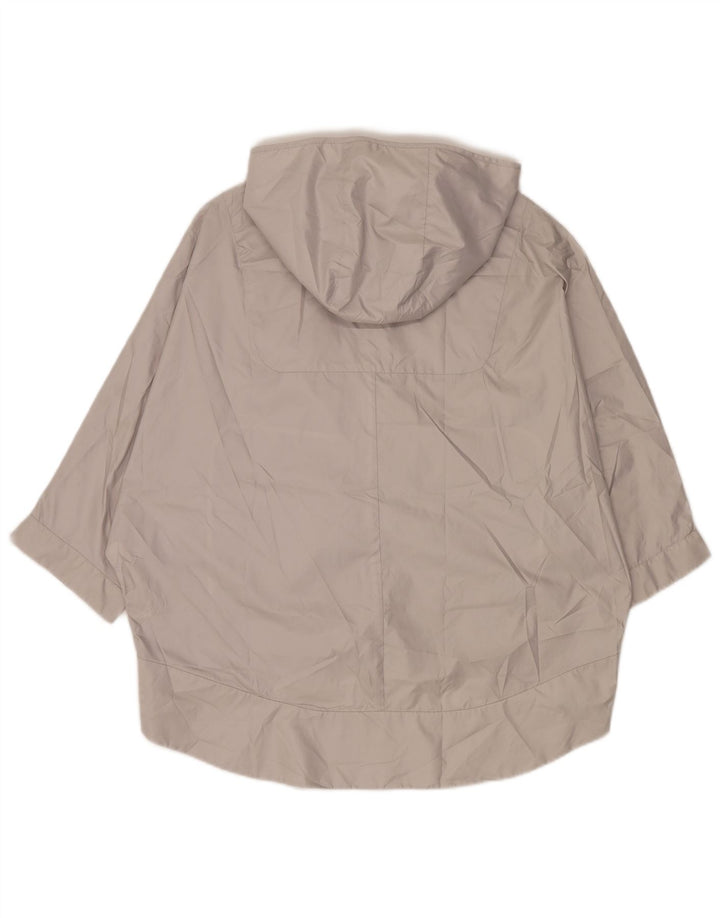 Zara Chaqueta Impermeable De Manga 3/4 Con Capucha De Gran Tamaño Para Mujer UK 44 Gris Medio