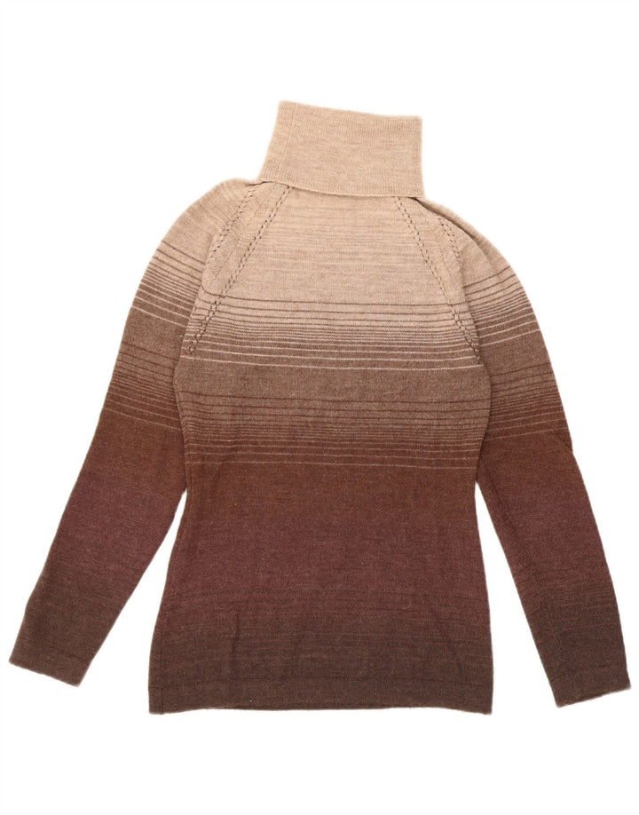 Sportmax - Jersey con cuello vuelto para mujer, talla 42, color marrón medio, a rayas