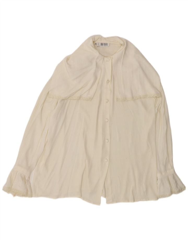 L'altra Moda Blusa Camisera Extragrande IT 44 Mediano Acetato Blanco Roto
