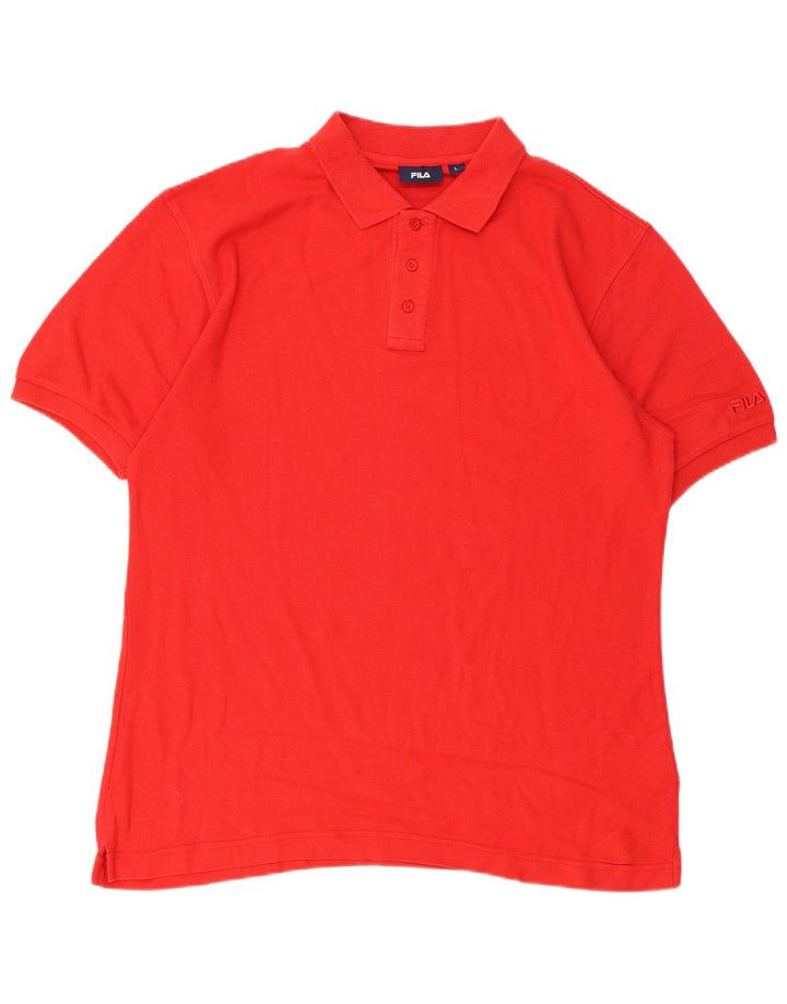 Fila Polo para hombre de algodón rojo grande