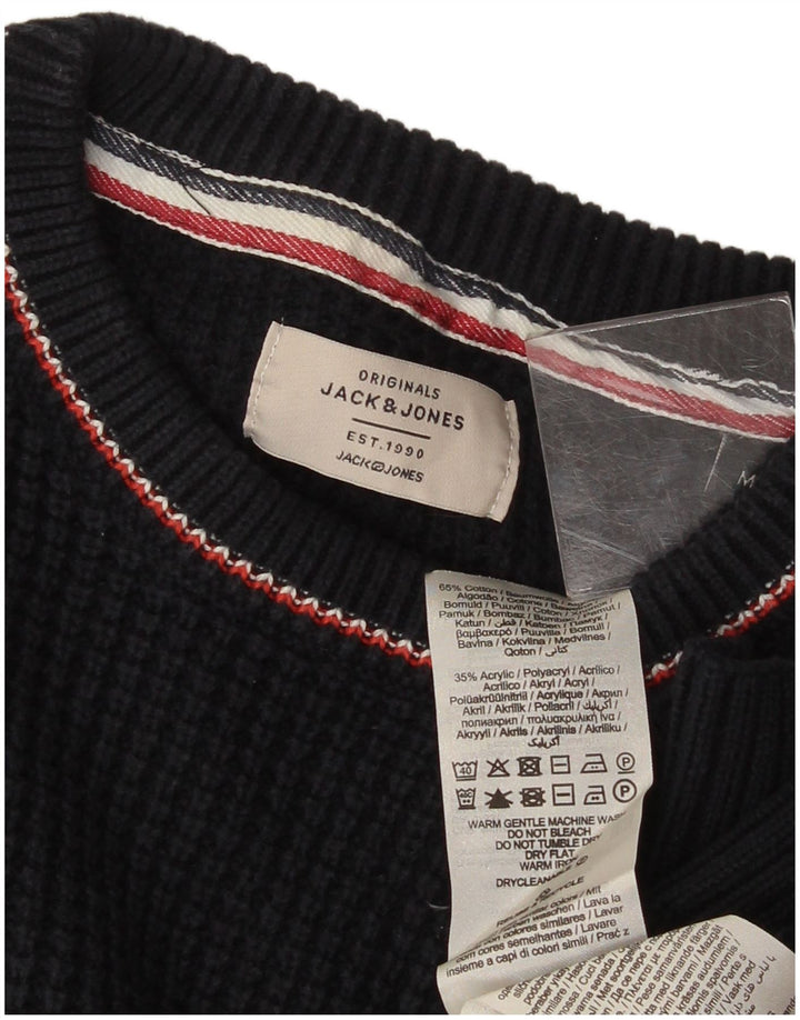 Jack & Jones Mens Crew Neck Jumper Sweater Medio Azul Marino Acrílico