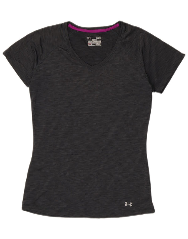 Under Armour Mujer Heat Gear Camiseta Top UK 10 Small Gris Poliéster