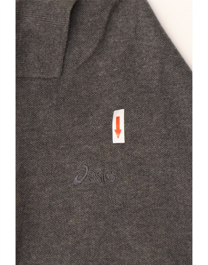 ASICS Polo para hombre de algodón gris grande