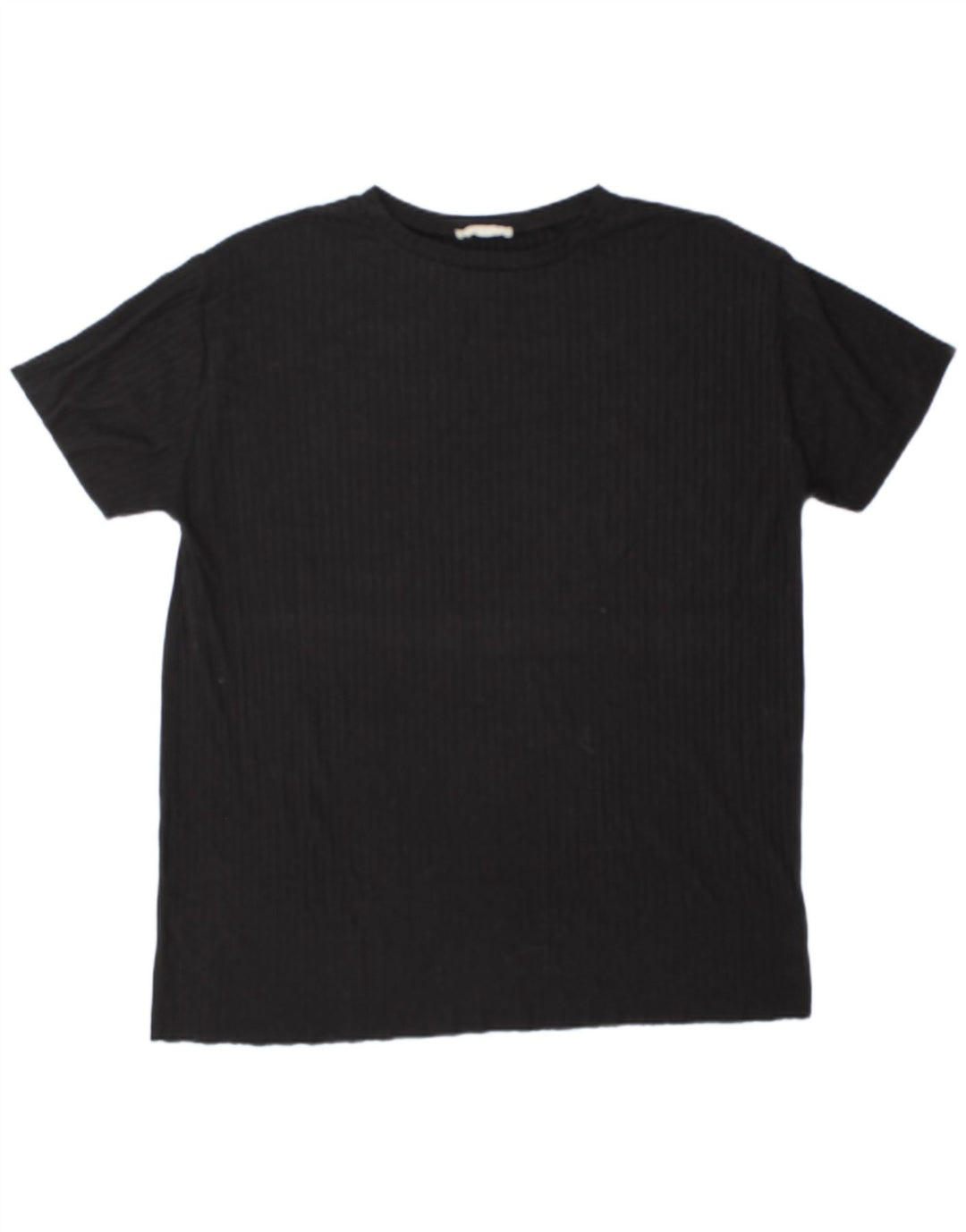 Zara Mujer Camiseta Extragrande Top UK 44 Medio Negro Poliéster