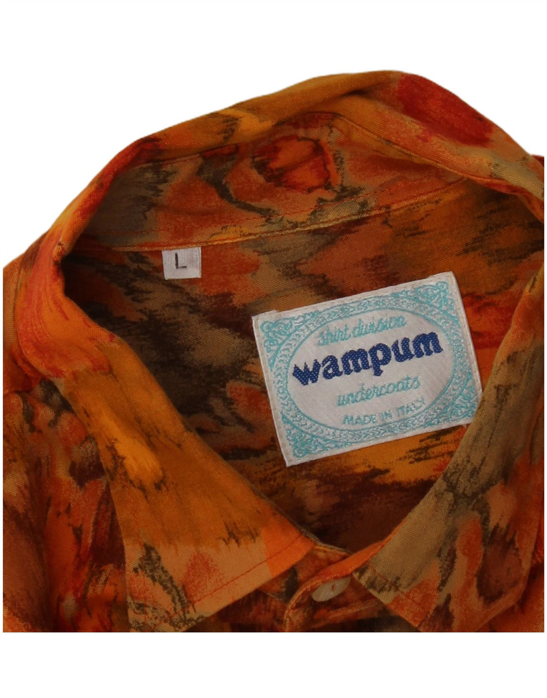 Wampum Camisa de manga corta para hombre grande naranja floral